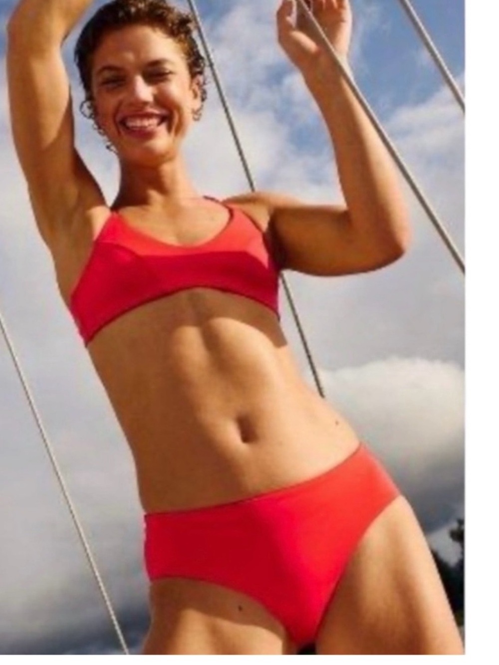 Athleta Poppy red/orange Athleta bikini set size XL